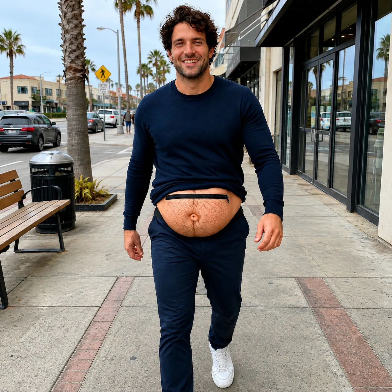Funny Skin Illusion Waist Bag