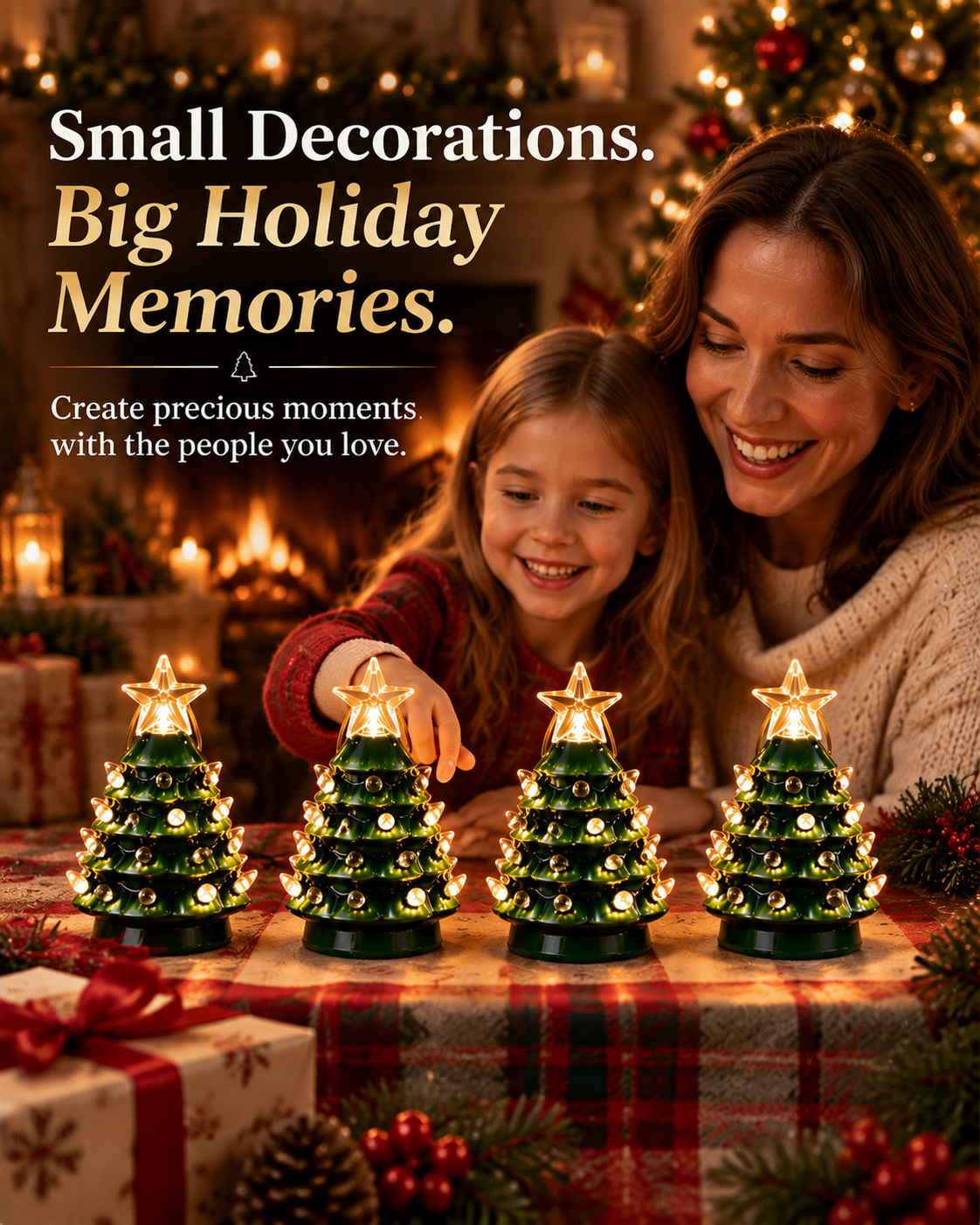 Christmas Mini Nostalgic Tree Ornaments Set (4 Pieces) 🎄