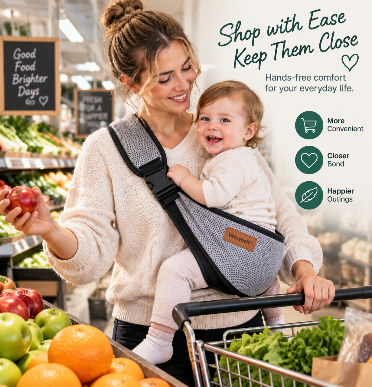 Adjustable Breathable Mesh Single-Shoulder Baby Carrier – Lightweight Hands-Free Strap