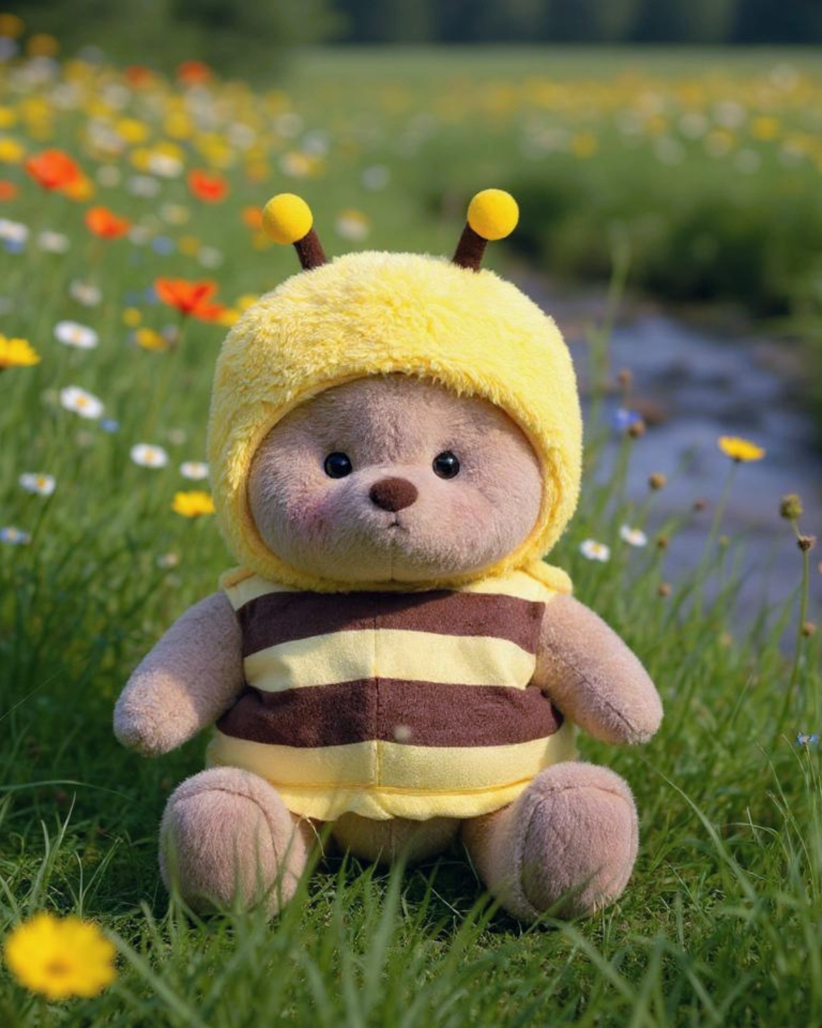 Happy Little Honey Bee Bear | Handmade Jointed Teddy Bear Gift