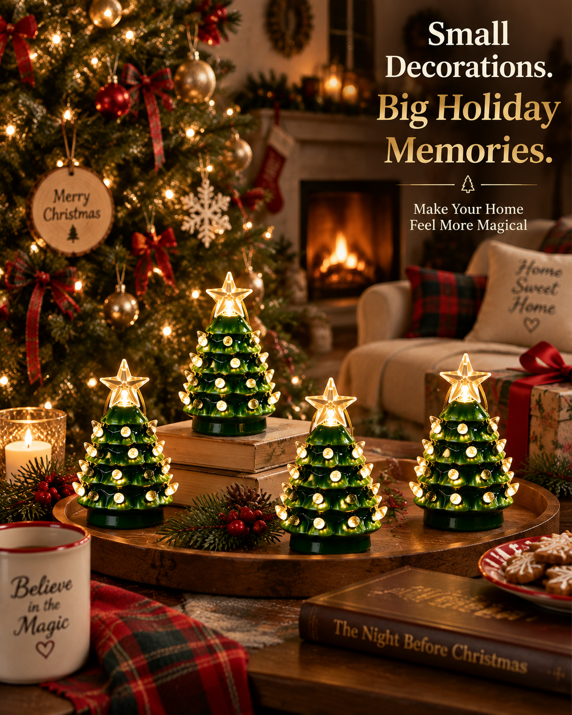 Christmas Mini Nostalgic Tree Ornaments Set (4 Pieces) 🎄