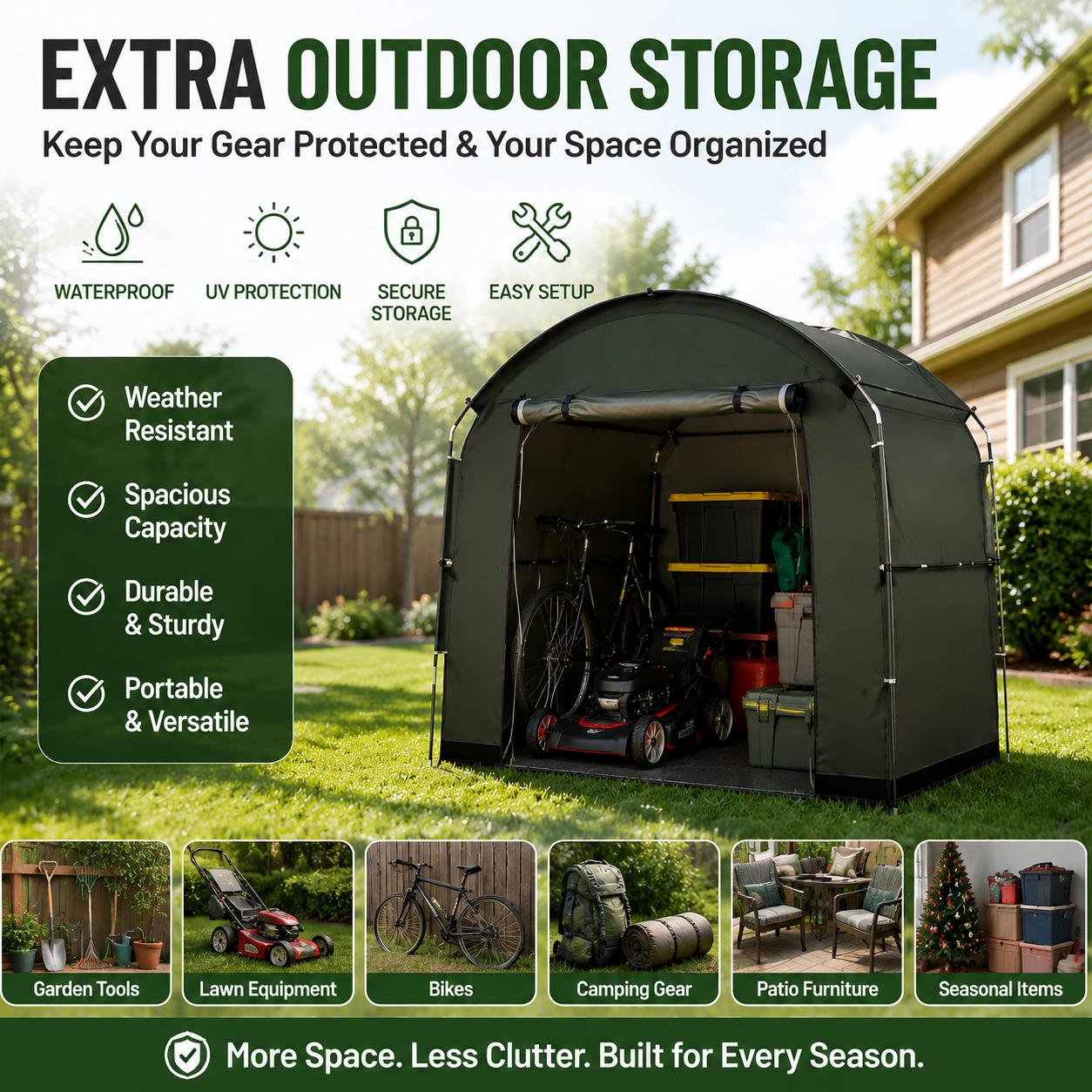 Portable Waterproof Outdoor Storage Shelter