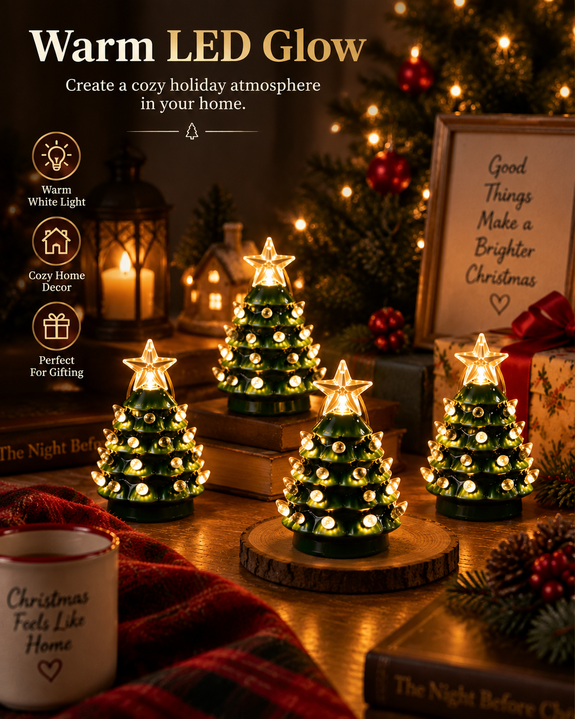Christmas Mini Nostalgic Tree Ornaments Set (4 Pieces) 🎄