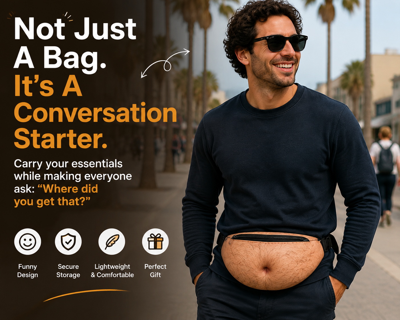 Funny Skin Illusion Waist Bag