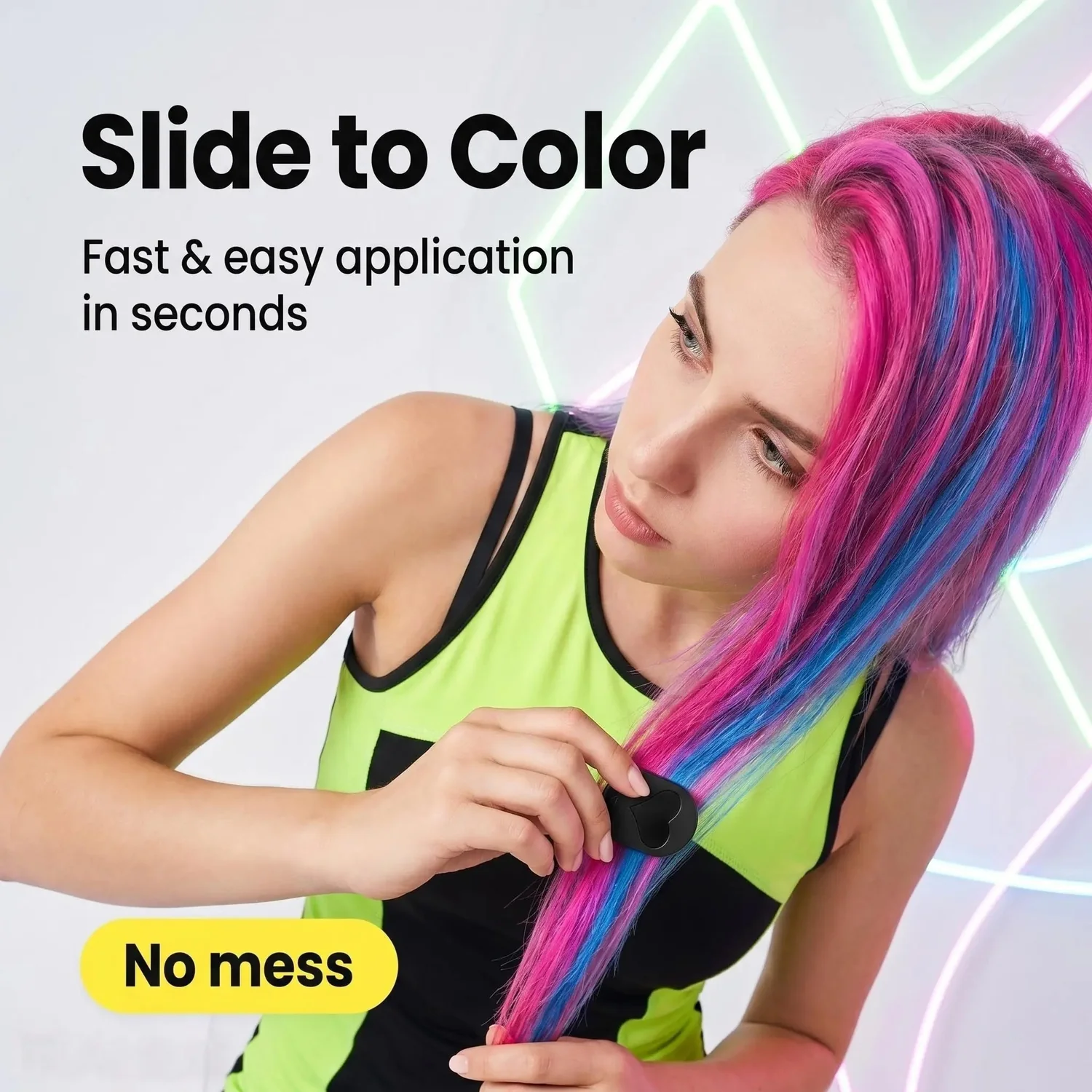 🌈 Instant Hair Color Magic – Washable Temporary Hair Chalk Set ✨