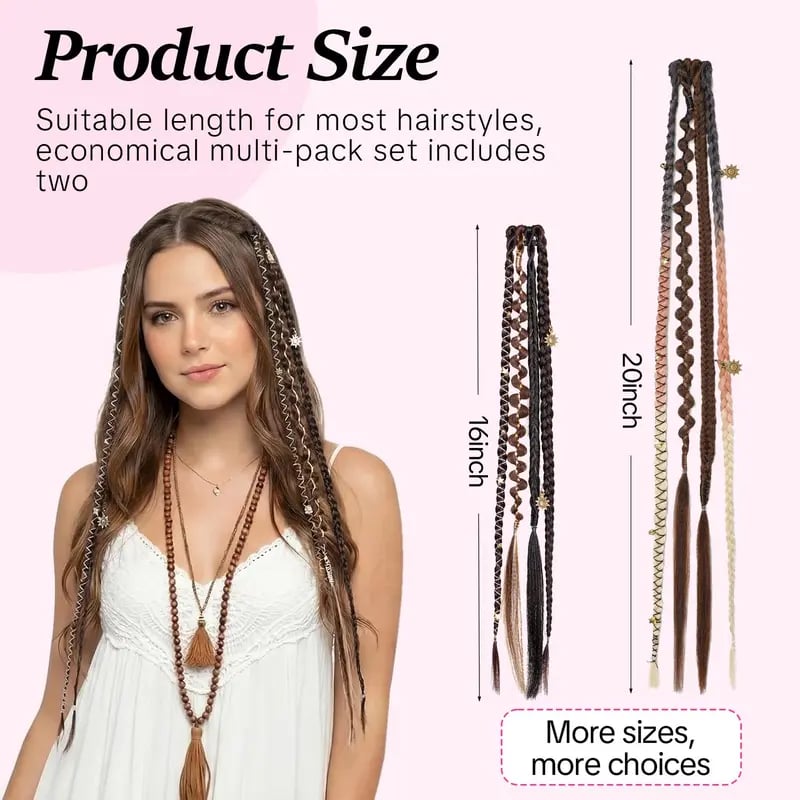[Copy]🌿 Boho Beaded Clip-In Braids – Effortless Festival & Everyday Hair Transformation