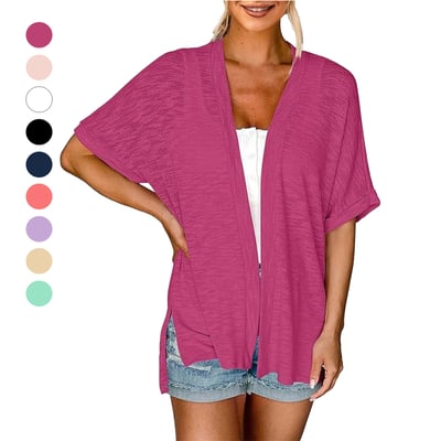 Short-sleeved casual solid layer