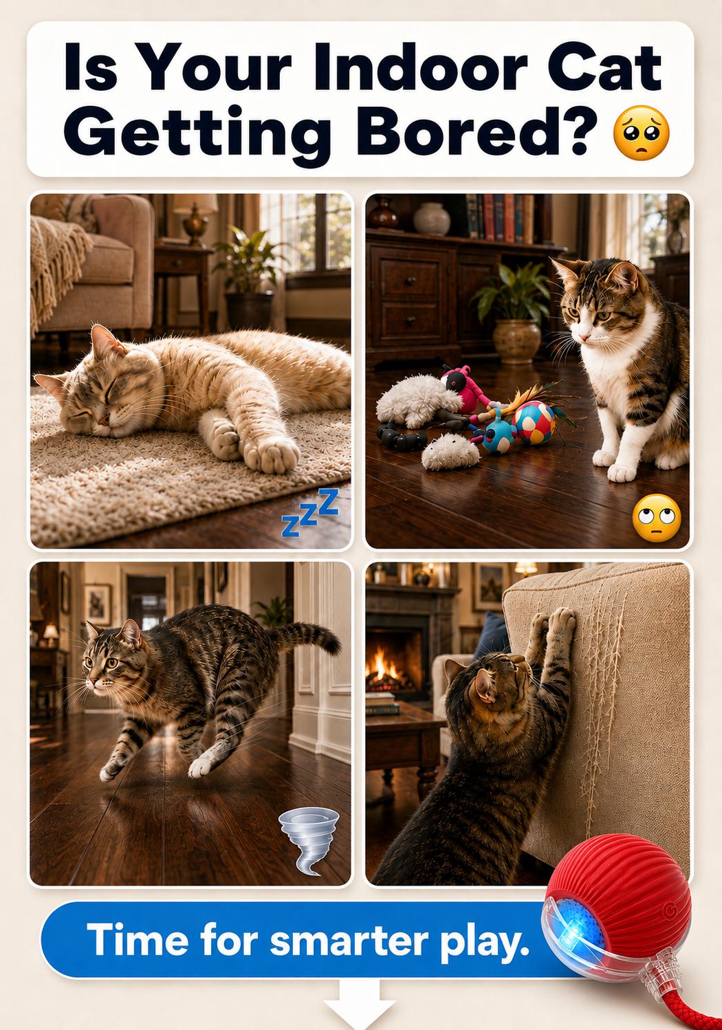 Interactive Cat & Small Dog Automatic Rolling Bouncing Ball Toy - USB-Rechargeable Motion-Sensing Smart Toy with Lighted Tail, Bird Chirping Sounds, Chew-Resistant for Indoor Play, Mental Stimulation Interactive Cat & Small Dog Automatic Rolling Bouncing Ball Toy - USB-Rechargeable Motion-Sensing Smart Toy with Lighted Tail, Bird Chirping Sounds, Chew-Resistant for Indoor Play, Mental Stimulation