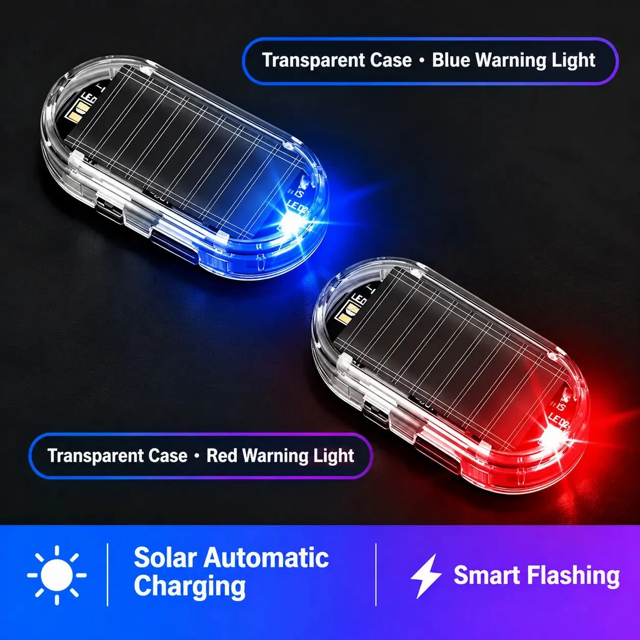 🚗 Cartivoe™ Solar Smart Car Warning Light – Wireless LED Security Indicator with Auto Light Sensor for Vehicle Protection