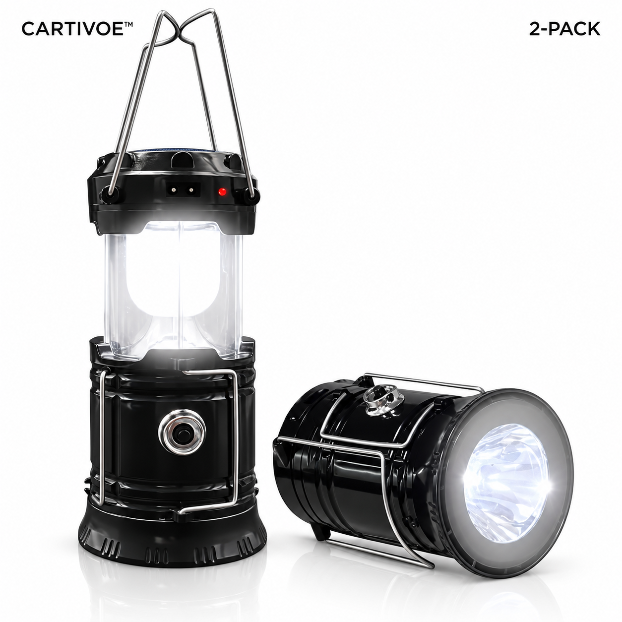 Cartivoe™ 4-Pack Collapsible LED Camping Lanterns with Solar & USB Charging 🔦☀️