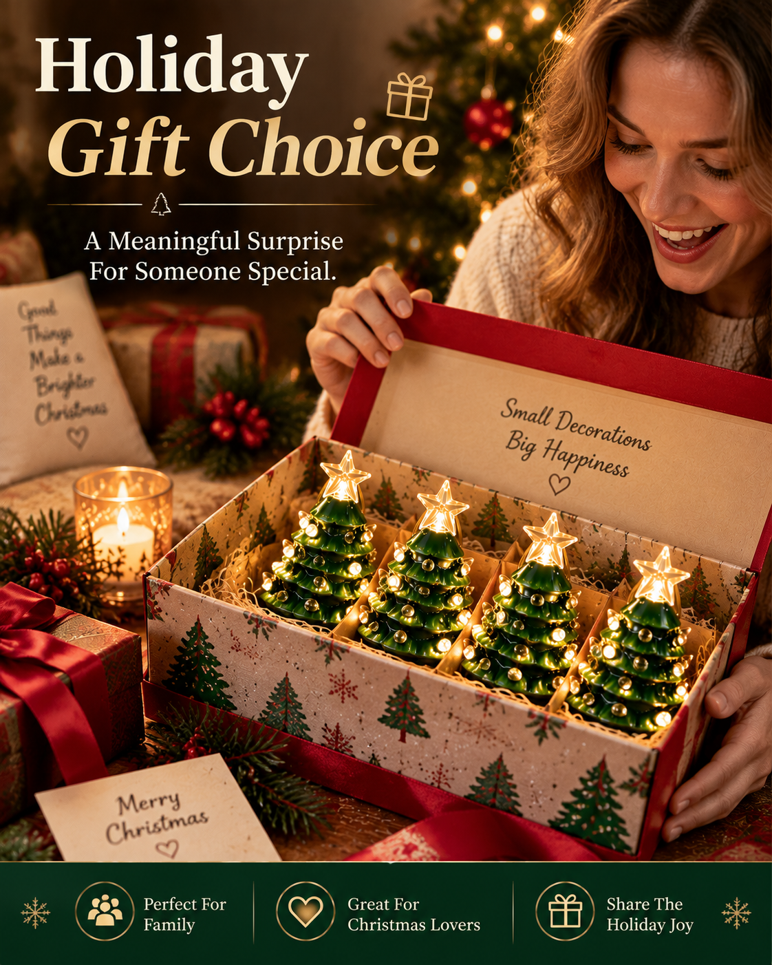 Christmas Mini Nostalgic Tree Ornaments Set (4 Pieces) 🎄