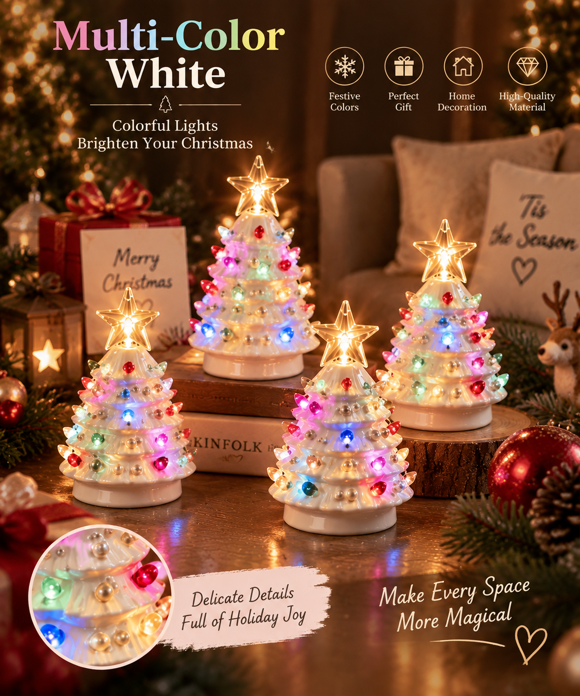 Christmas Mini Nostalgic Tree Ornaments Set (4 Pieces) 🎄