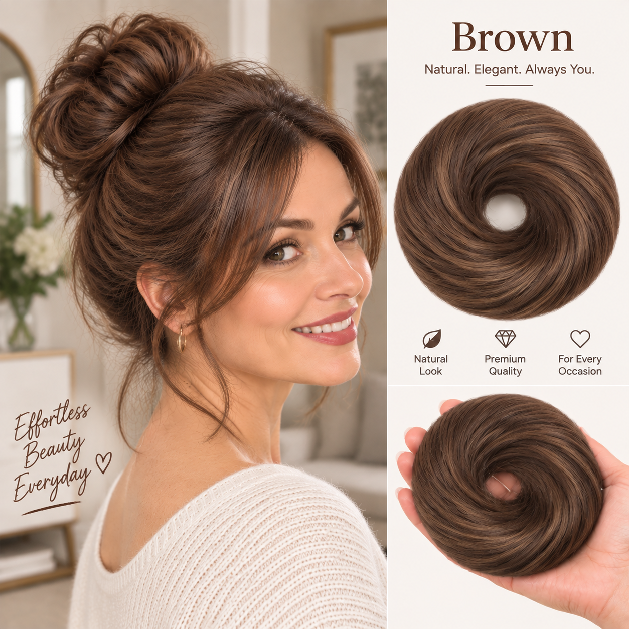🏆 Last Day Special Price $17.99 ! 🔥✨ Create a Chic Messy Bun in Seconds 💖