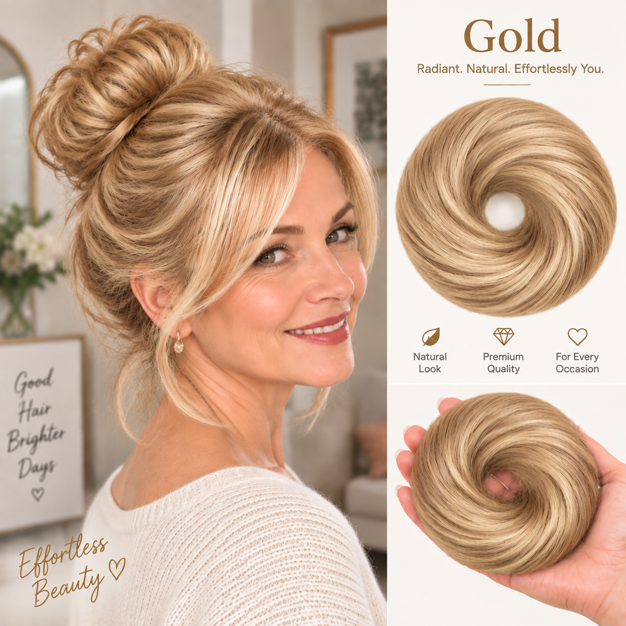 🏆 Last Day Special Price $17.99 ! 🔥✨ Create a Chic Messy Bun in Seconds 💖