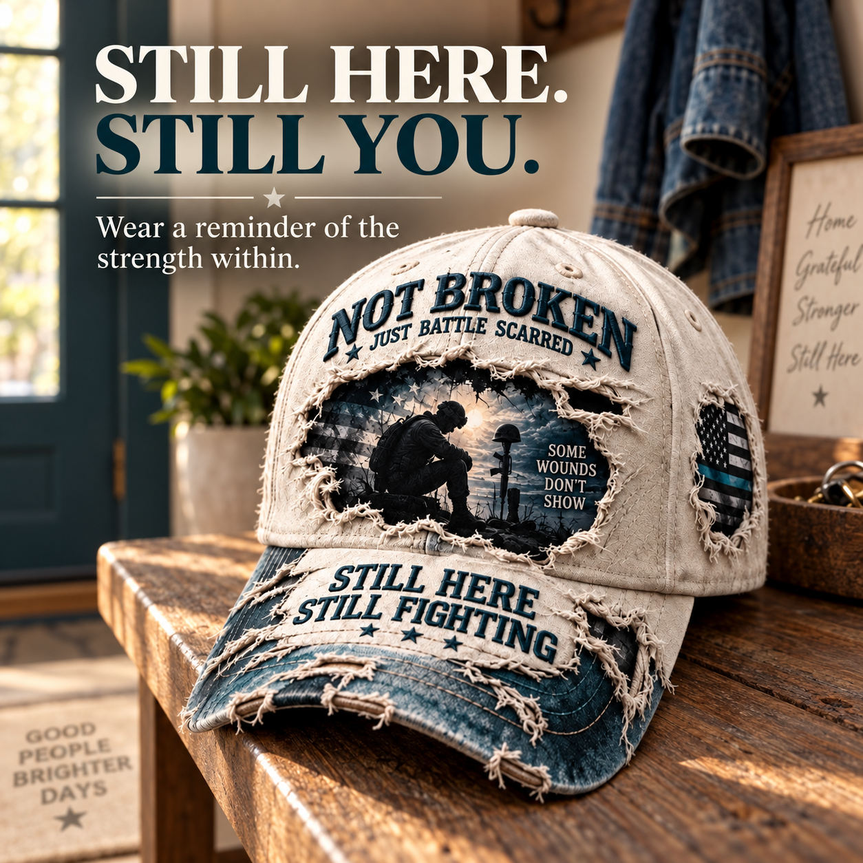 🎗️ Veteran Mental Health Awareness PTSD Printed Baseball Cap