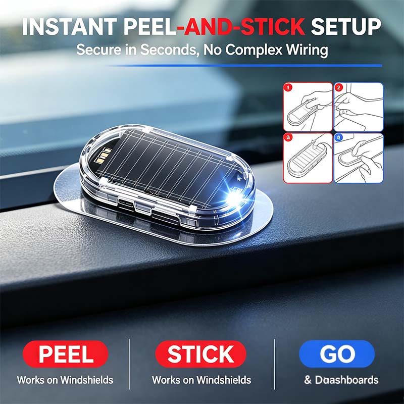 🚗 Cartivoe™ Solar Smart Car Warning Light – Wireless LED Security Indicator with Auto Light Sensor for Vehicle Protection