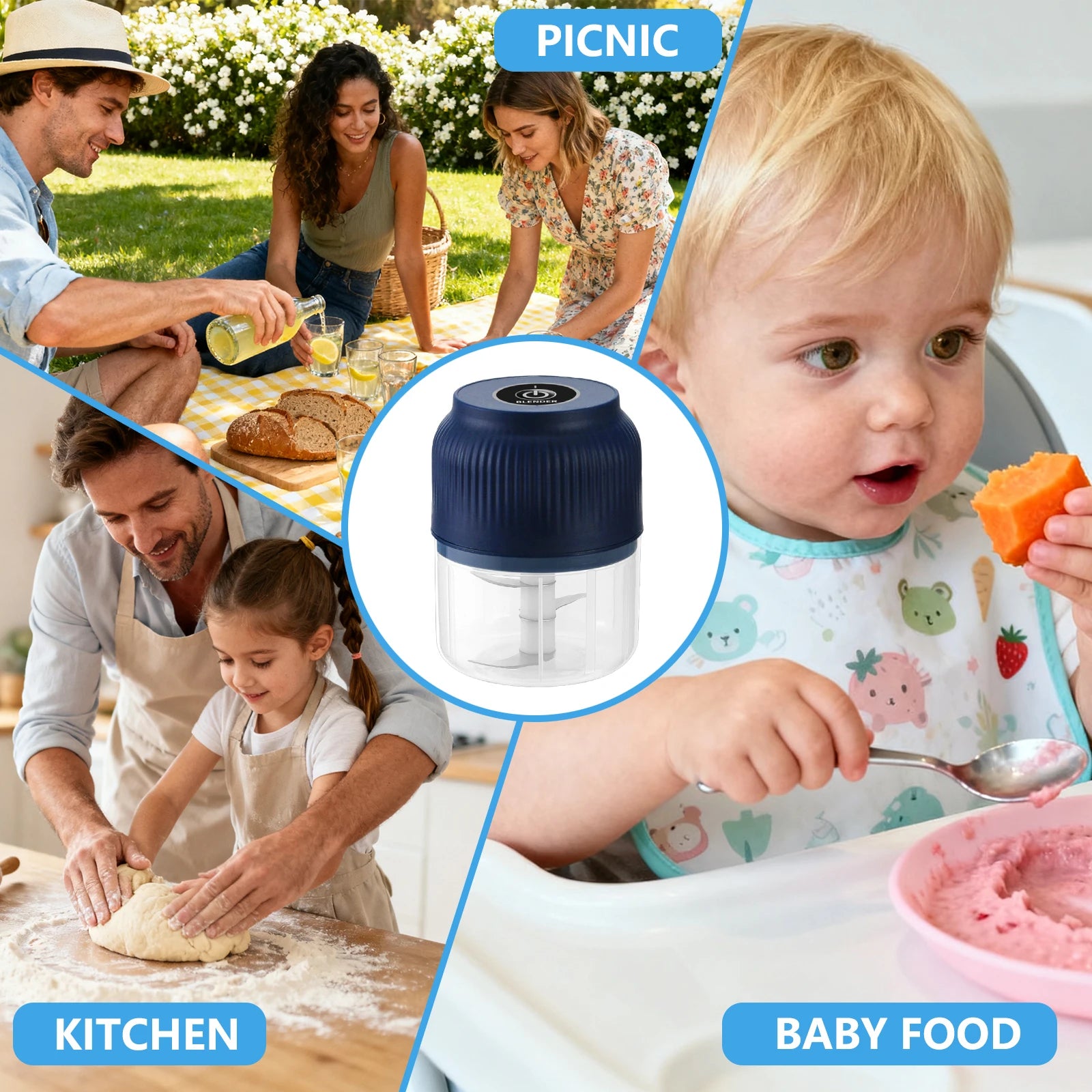 Electric Mini Garlic Chopper 250 ml USB Rechargeable