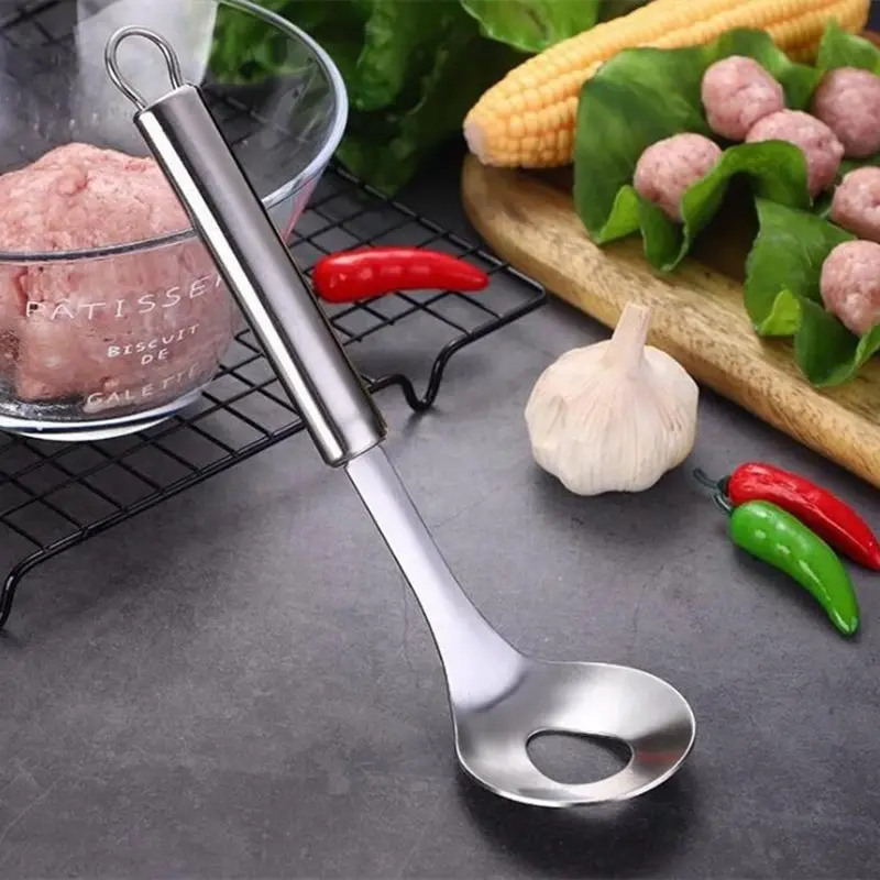 Cartivoe™ Stainless Steel Meatball Maker Scoop – Easy-Squeeze Press & Release Tool for Meatballs, Fish Balls & Shrimp Paste 🍽️