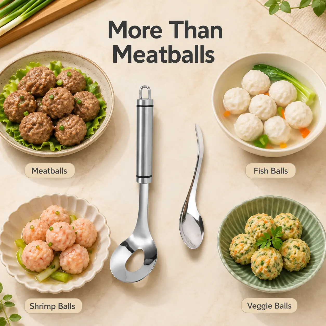 Cartivoe™ Stainless Steel Meatball Maker Scoop – Easy-Squeeze Press & Release Tool for Meatballs, Fish Balls & Shrimp Paste 🍽️