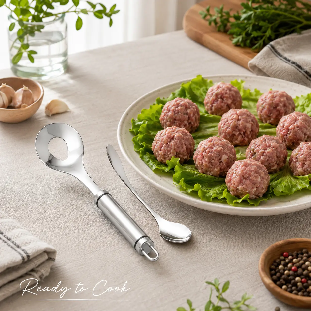 Cartivoe™ Stainless Steel Meatball Maker Scoop – Easy-Squeeze Press & Release Tool for Meatballs, Fish Balls & Shrimp Paste 🍽️