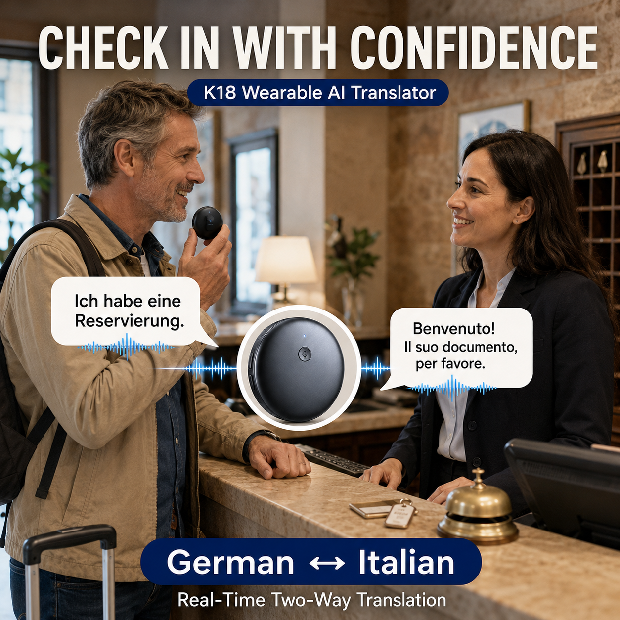 🔥LAST DAY 50% OFF 🌎 K18 AI Smart Translator 2026– Break Language Barriers & Connect With the World
