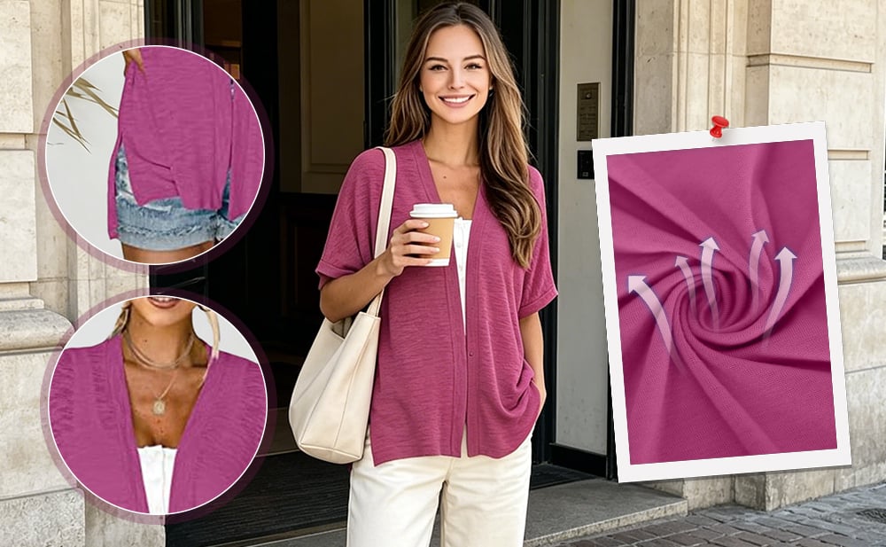 Fabric, side slit and relaxed fit details