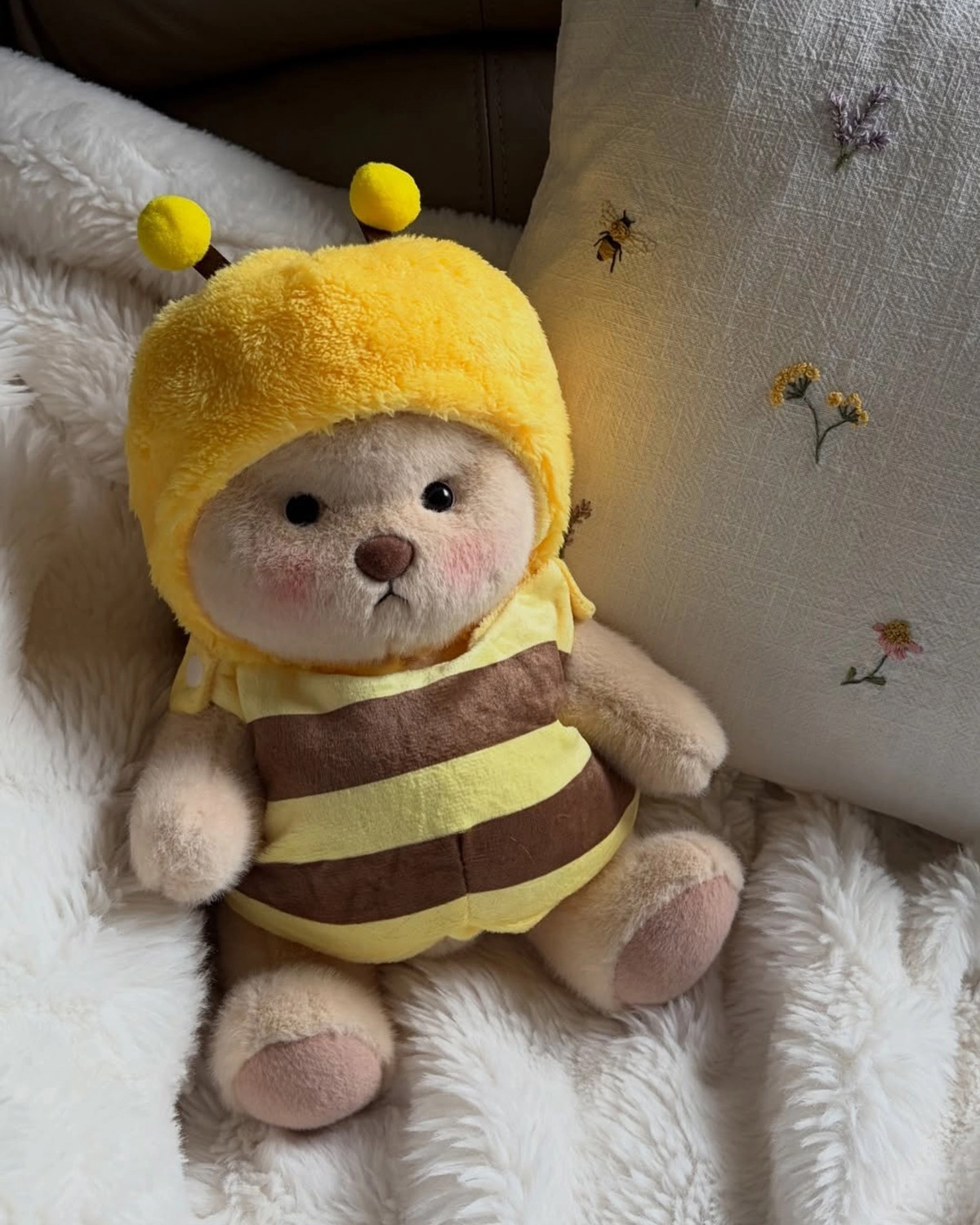 Happy Little Honey Bee Bear | Handmade Jointed Teddy Bear Gift