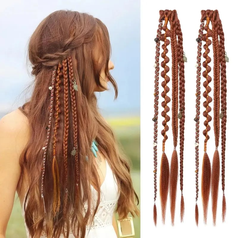 [Copy]🌿 Boho Beaded Clip-In Braids – Effortless Festival & Everyday Hair Transformation