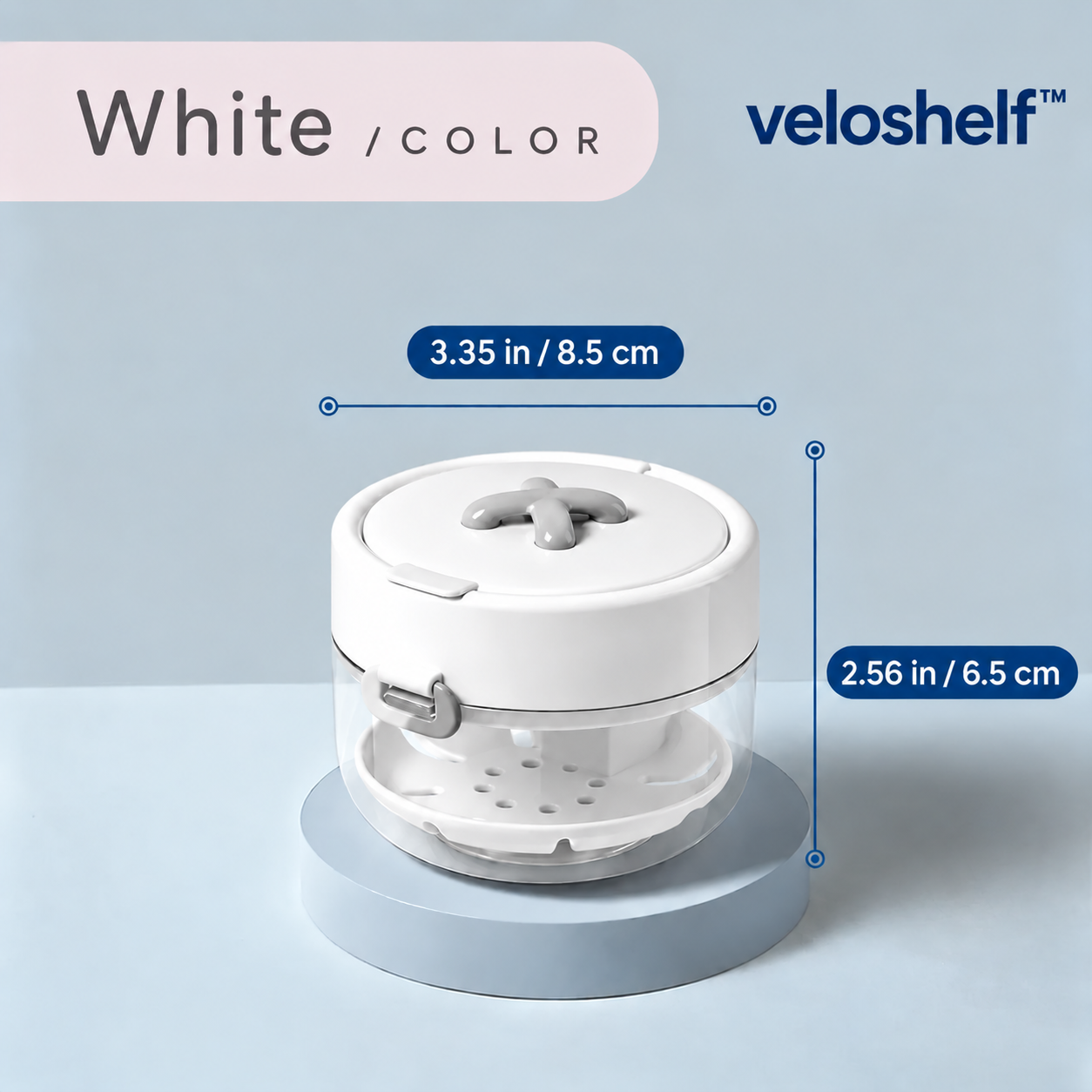 Veloshelf™4-in-1 Retainer Cleaning & Travel Case – Soaking Container with Drain Tray, Mirror & Brush for Aligners, Dentures & Mouthguards 🦷