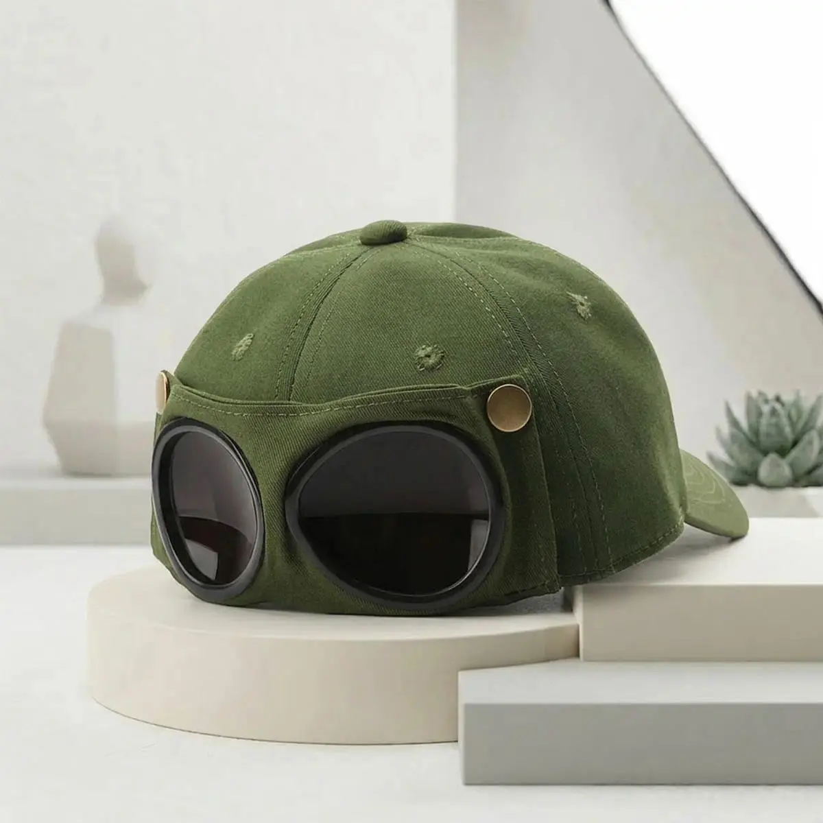 Men's Pilot Baseball Cap – Korean Style Fitted Hat with Curved Visor for Casual Outdoor Wear