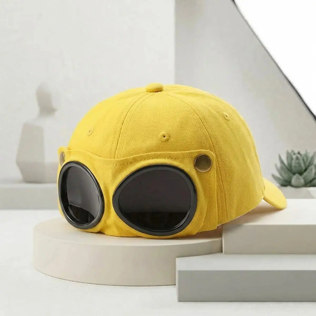 Men's Pilot Baseball Cap – Korean Style Fitted Hat with Curved Visor for Casual Outdoor Wear
