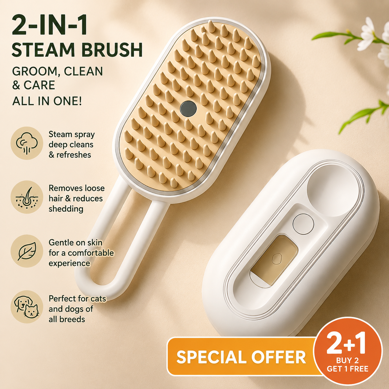Spazzola a Vapore 3 in 1 - OFFERTA 2x1🎁