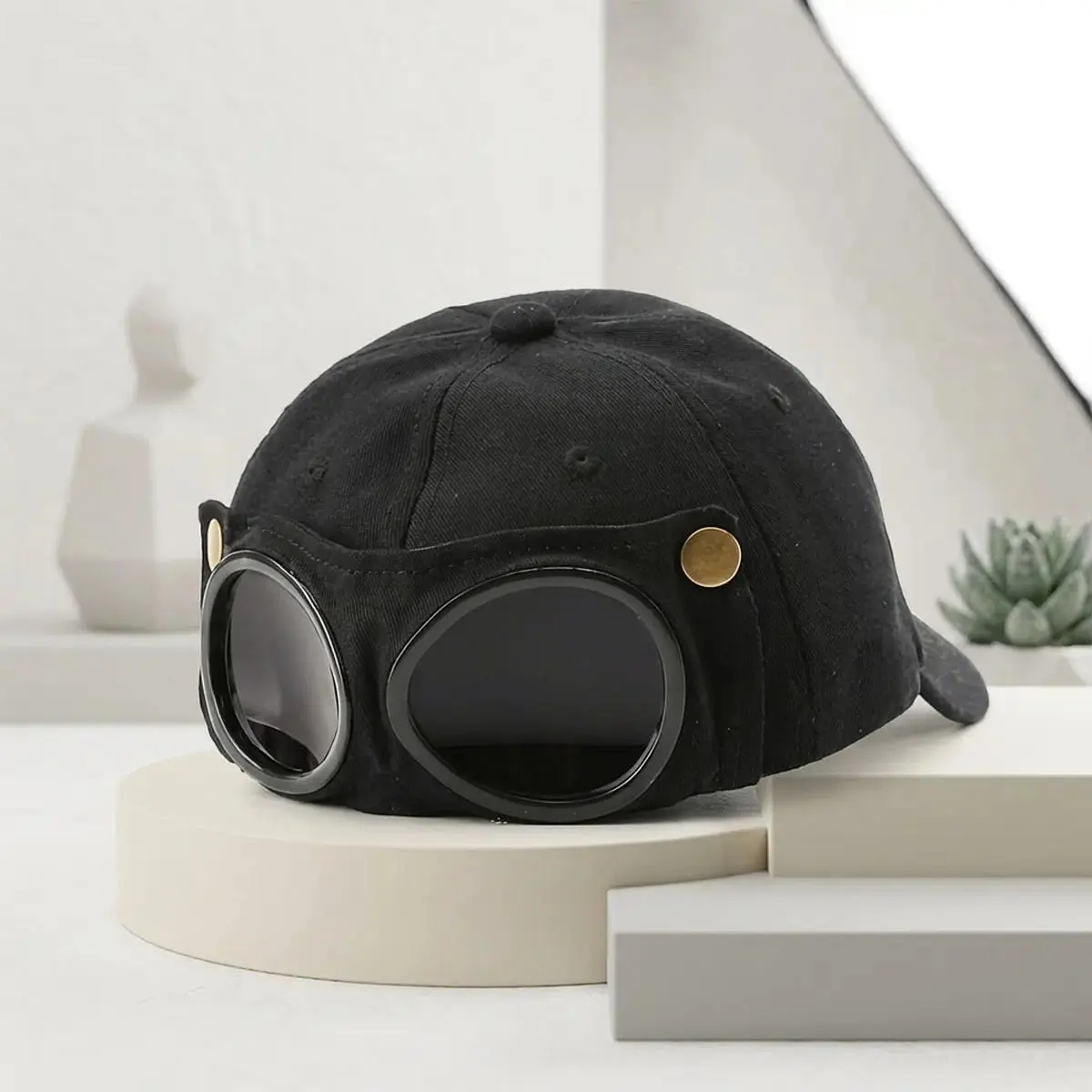 Men's Pilot Baseball Cap – Korean Style Fitted Hat with Curved Visor for Casual Outdoor Wear