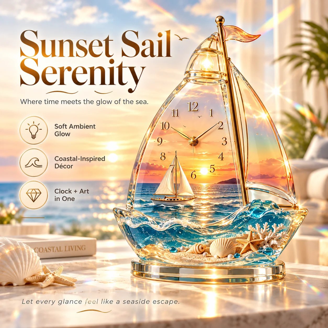 Sunset Sail coastal decor