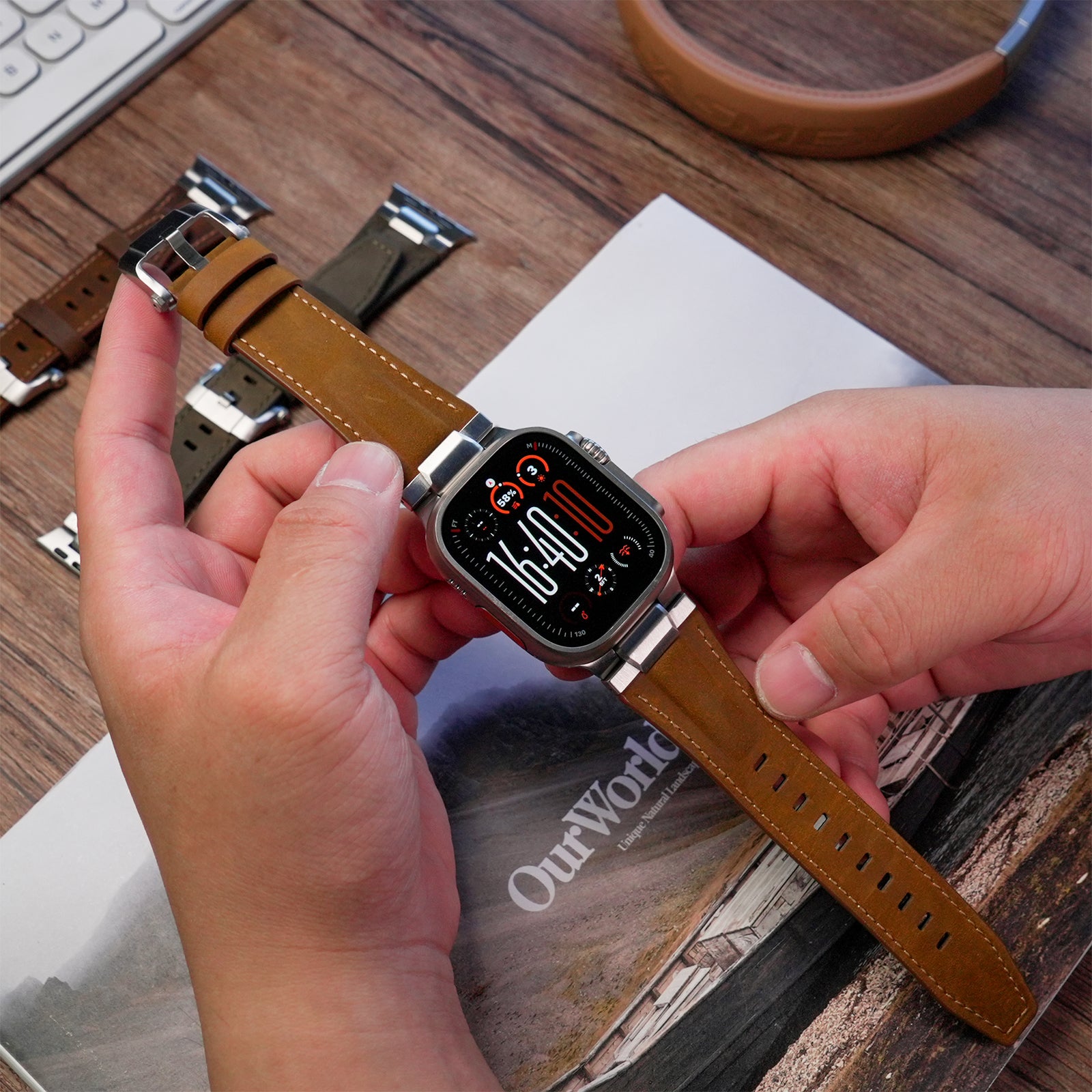 Plushgrid Leather Band For Apple Watch