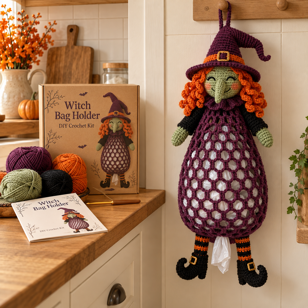 Witch Crochet Bag Holder