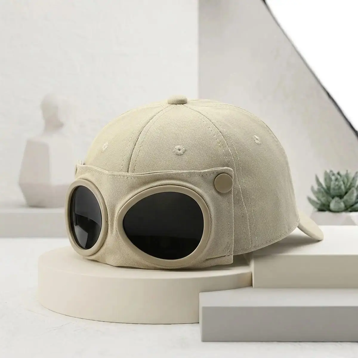 Men's Pilot Baseball Cap – Korean Style Fitted Hat with Curved Visor for Casual Outdoor Wear