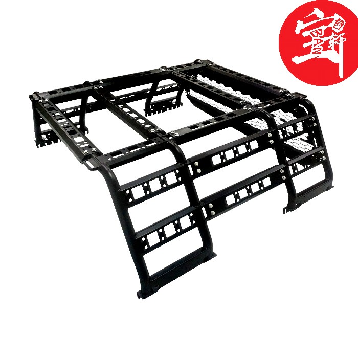 Pickup Truck Bed Rack for Great Wall Cannon & Nissan Navara, Carbon Steel, Protective Mesh