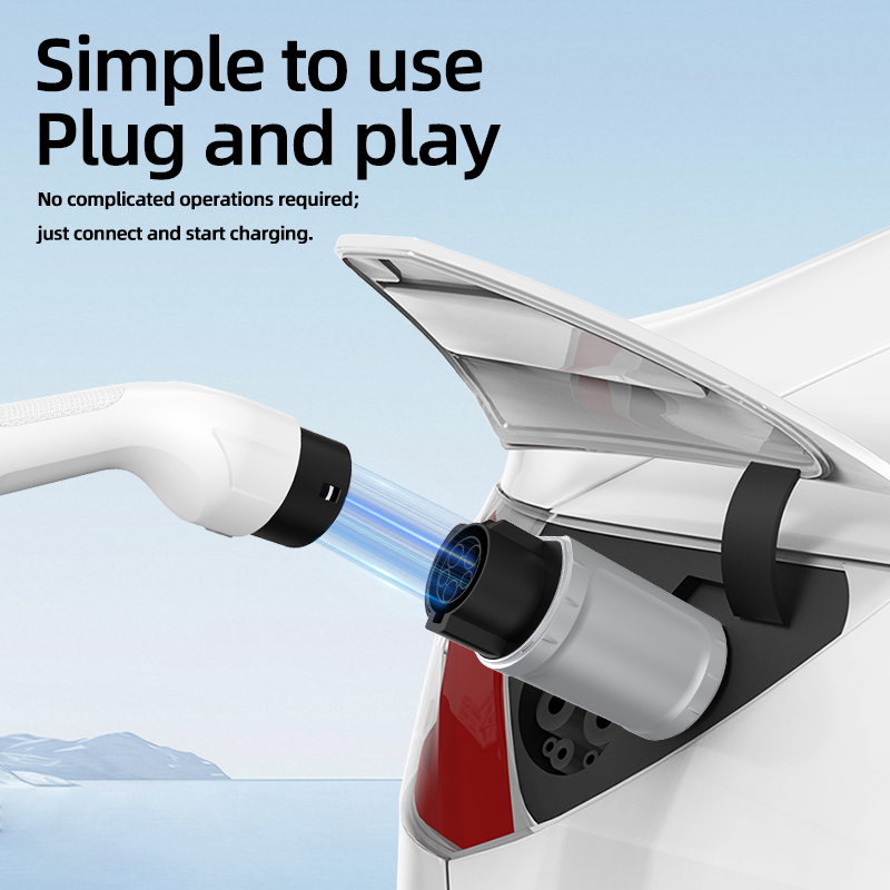 Type 1 to NACS EV Charging Adapter, 220V, AC Slow Charging, Plug-and-Play, Portable Design
