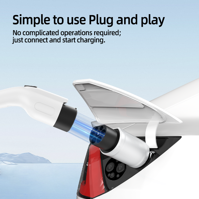 Type 2 to GB/T EV Charging Adapter, AC Slow Charging, Plug-and-Play, Portable Design