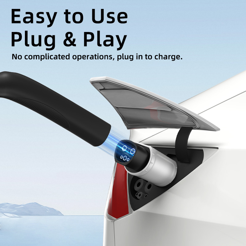NACS to GB/T EV Charging Adapter, 220V, AC Slow Charging, Plug-and-Play, Portable Design