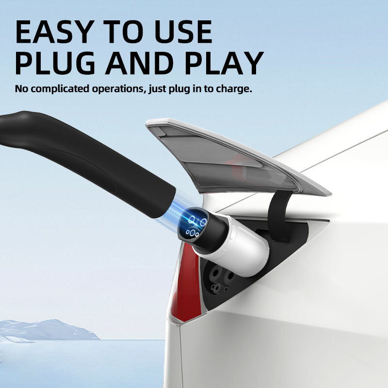 NACS to Type 1 EV Charging Adapter, 220V, AC Slow Charging, Plug-and-Play, Portable Design