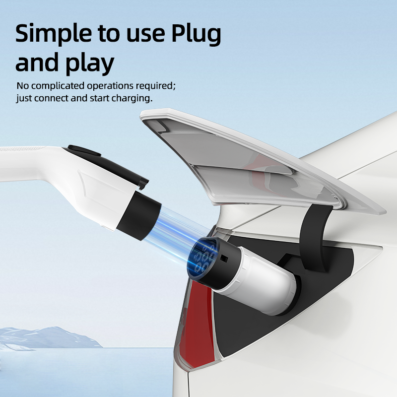 GB/T to Type 1 EV Charging Adapter, 220V, AC Slow Charging, Portable Design