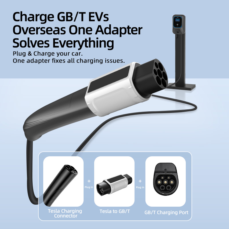 NACS to GB/T EV Charging Adapter, 220V, AC Slow Charging, Plug-and-Play, Portable Design