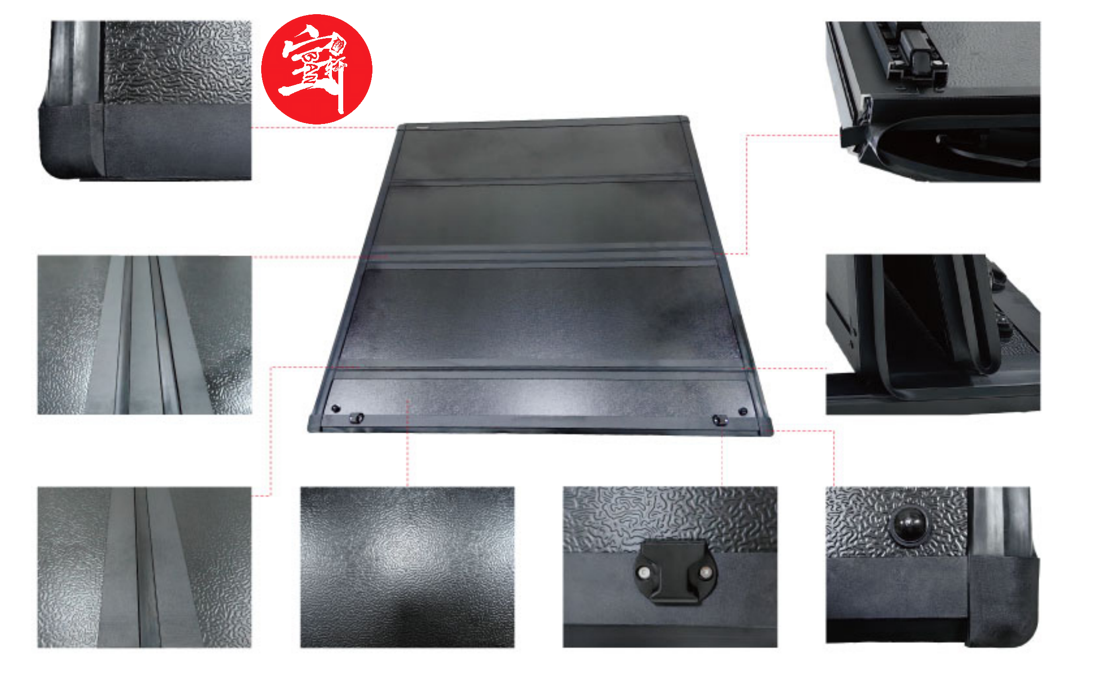 Waterproof Aluminum Pickup Bed Cover with Built-in Drainage Channel for Rainy Days