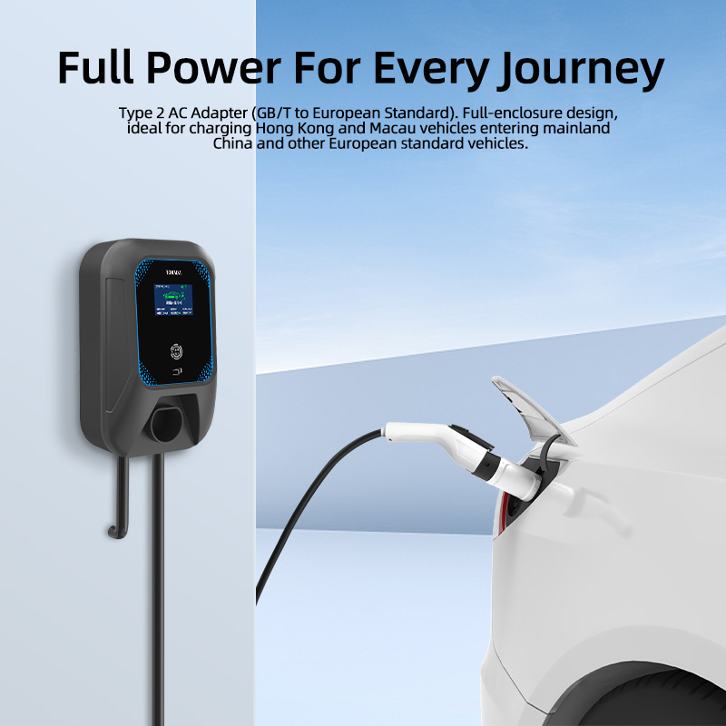 GB/T to Type 2 EV Charging Adapter, AC Slow Charging, Plug-and-Play, Portable Design
