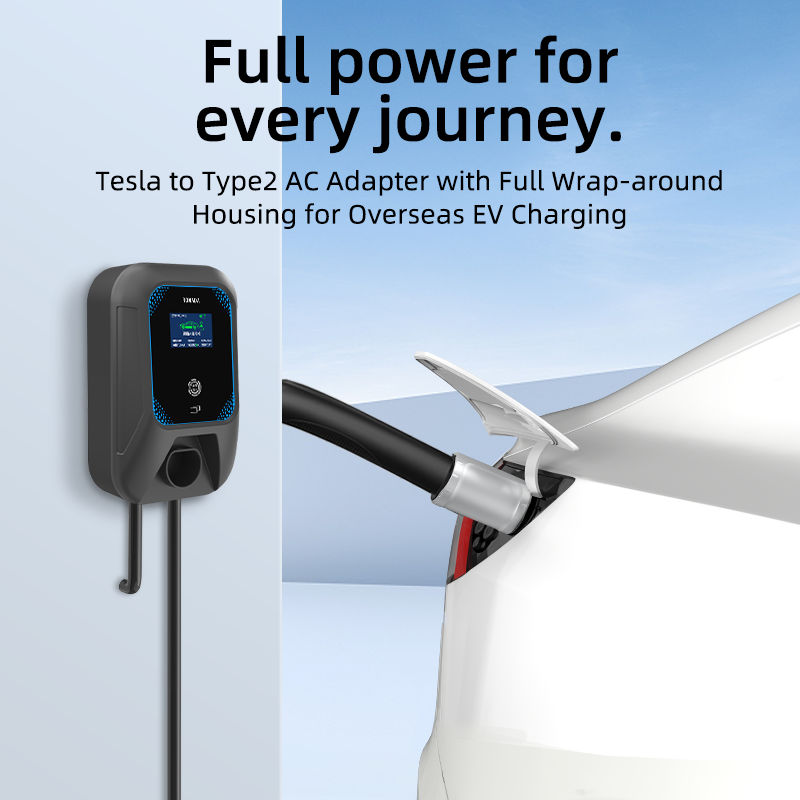 NACS to Type 2 EV Charging Adapter, 220V, AC Slow Charging, Plug-and-Play, Portable Design
