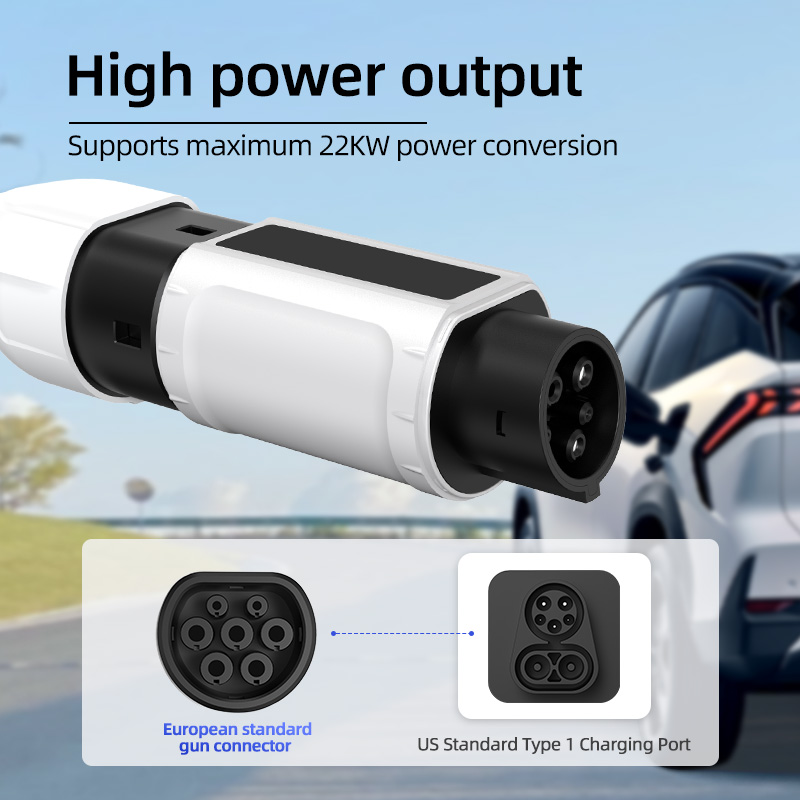 Type 2 to Type 1 EV Charging Adapter, 220V, AC Slow Charging, Plug-and-Play, Portable