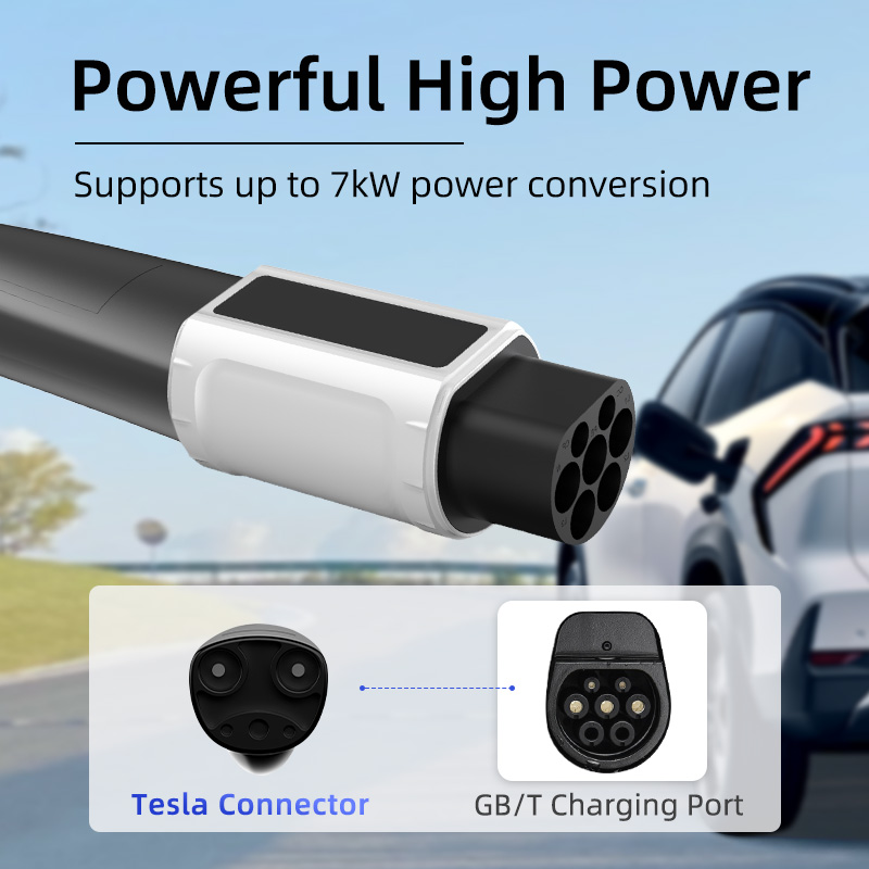 NACS to GB/T EV Charging Adapter, 220V, AC Slow Charging, Plug-and-Play, Portable Design