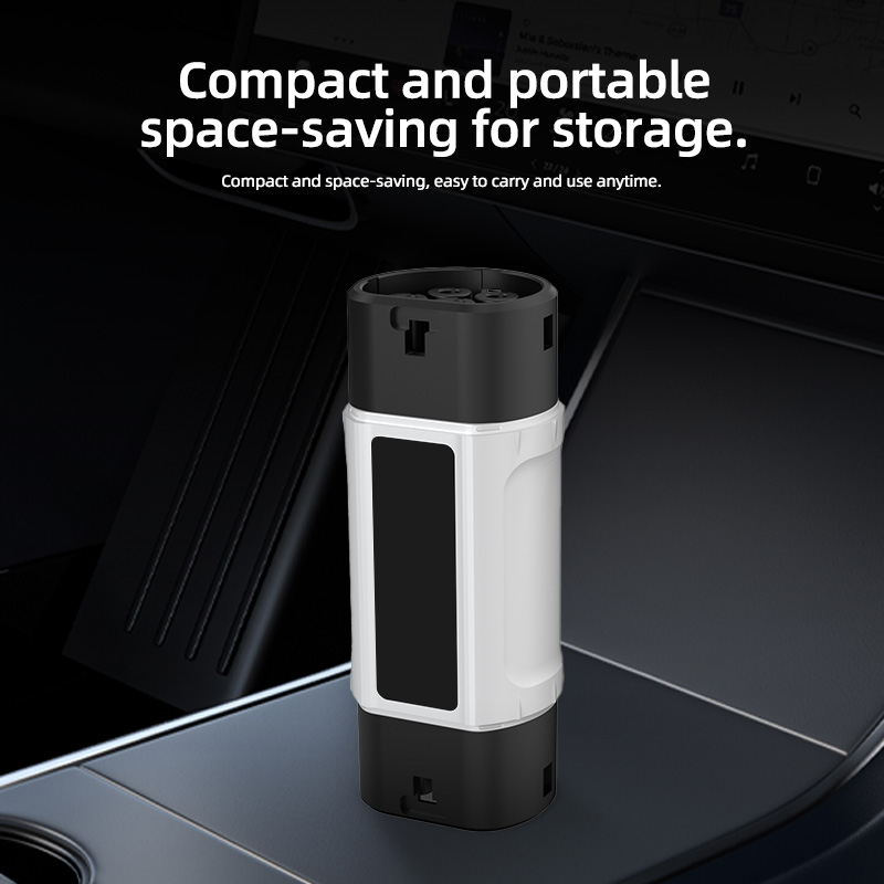 GB/T to Type 2 EV Charging Adapter, AC Slow Charging, Plug-and-Play, Portable Design
